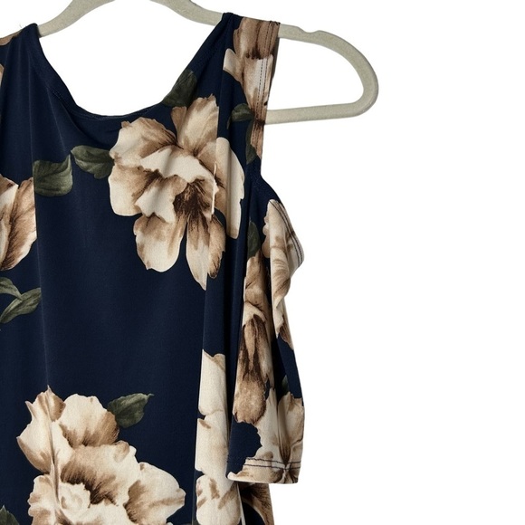 MY Bump Addison Maternity Navy Floral Cold Shoulder Fall Bodycon Dress size XL - Picture 13 of 16